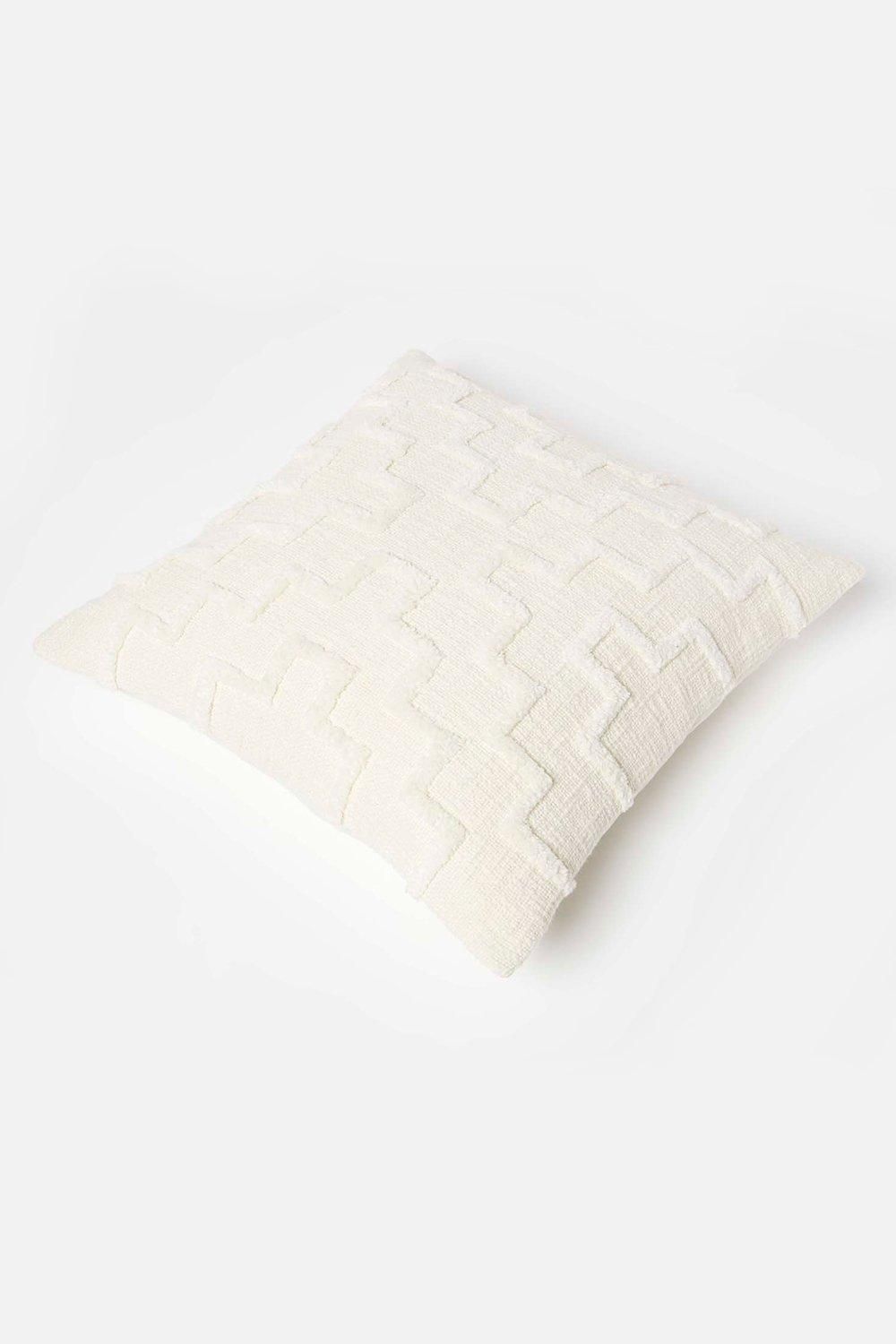 Homescapes Geometric Tufted Cotton Cushion image 5