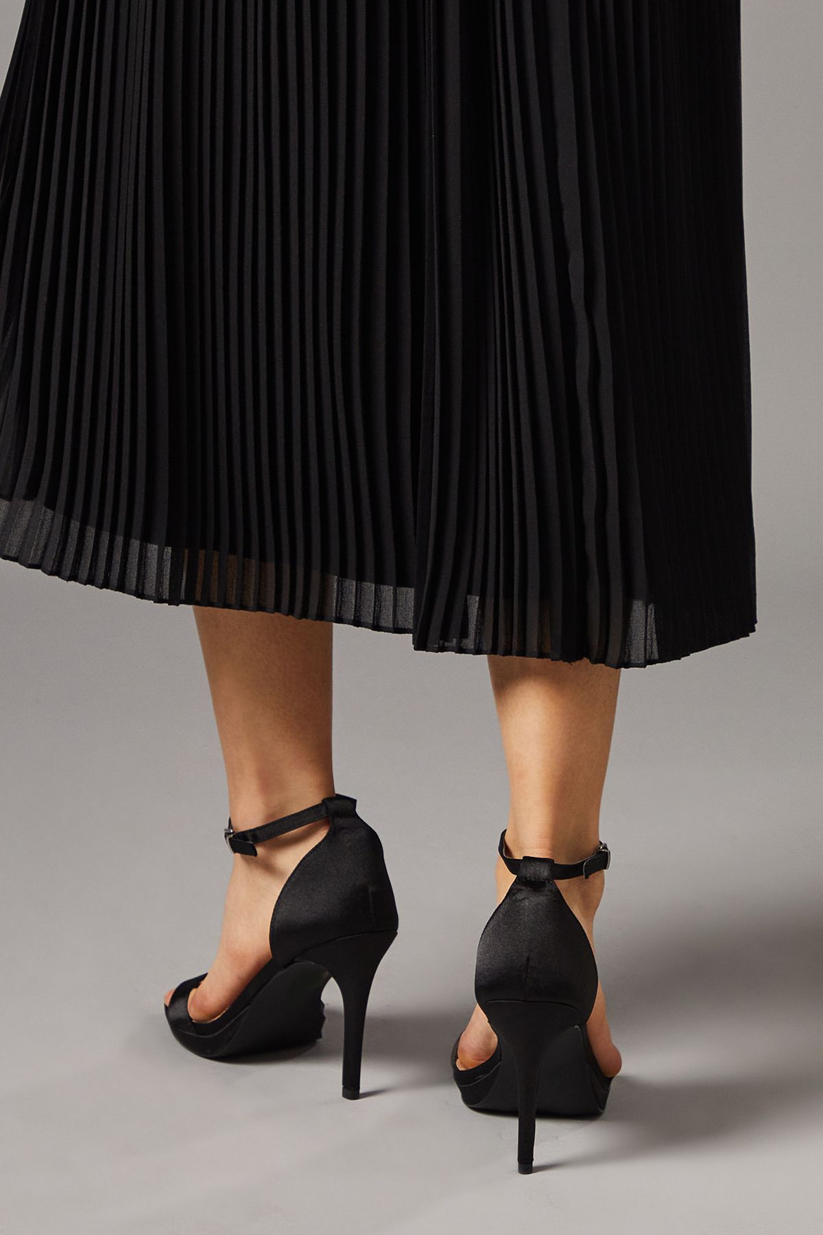 Coast Talia Satin Platform High Heel Sandals Black image 4