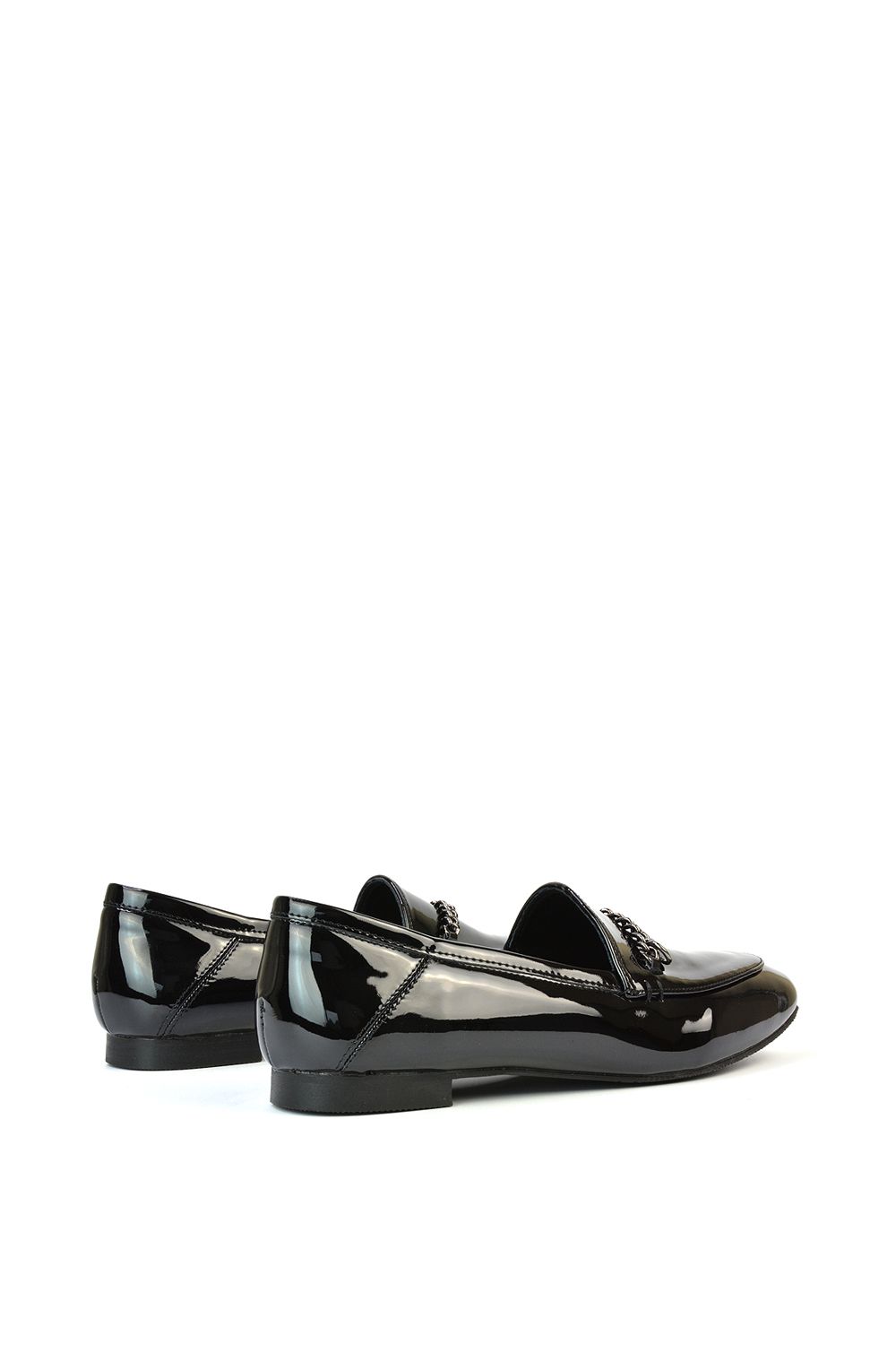 XY London 'Tessah' Chain Detail Flat Heel Slip On Loafers image 5