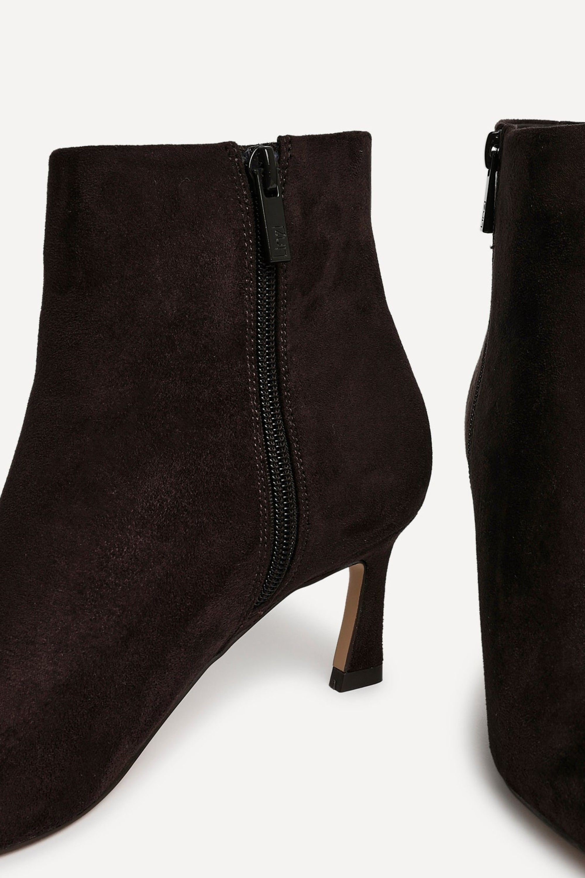 Linzi Secured Brown Faux Suede Pointed Toe Stiletto Ankle Boot image 5