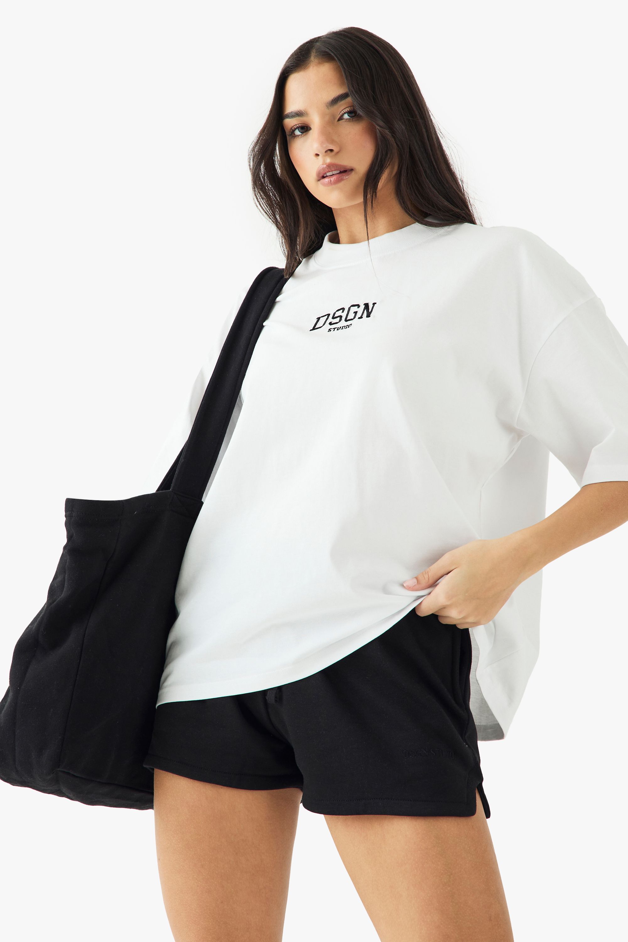 DSGN Studio DSGN Studio Embroidered Heavyweight Oversized T-Shirt White image 5