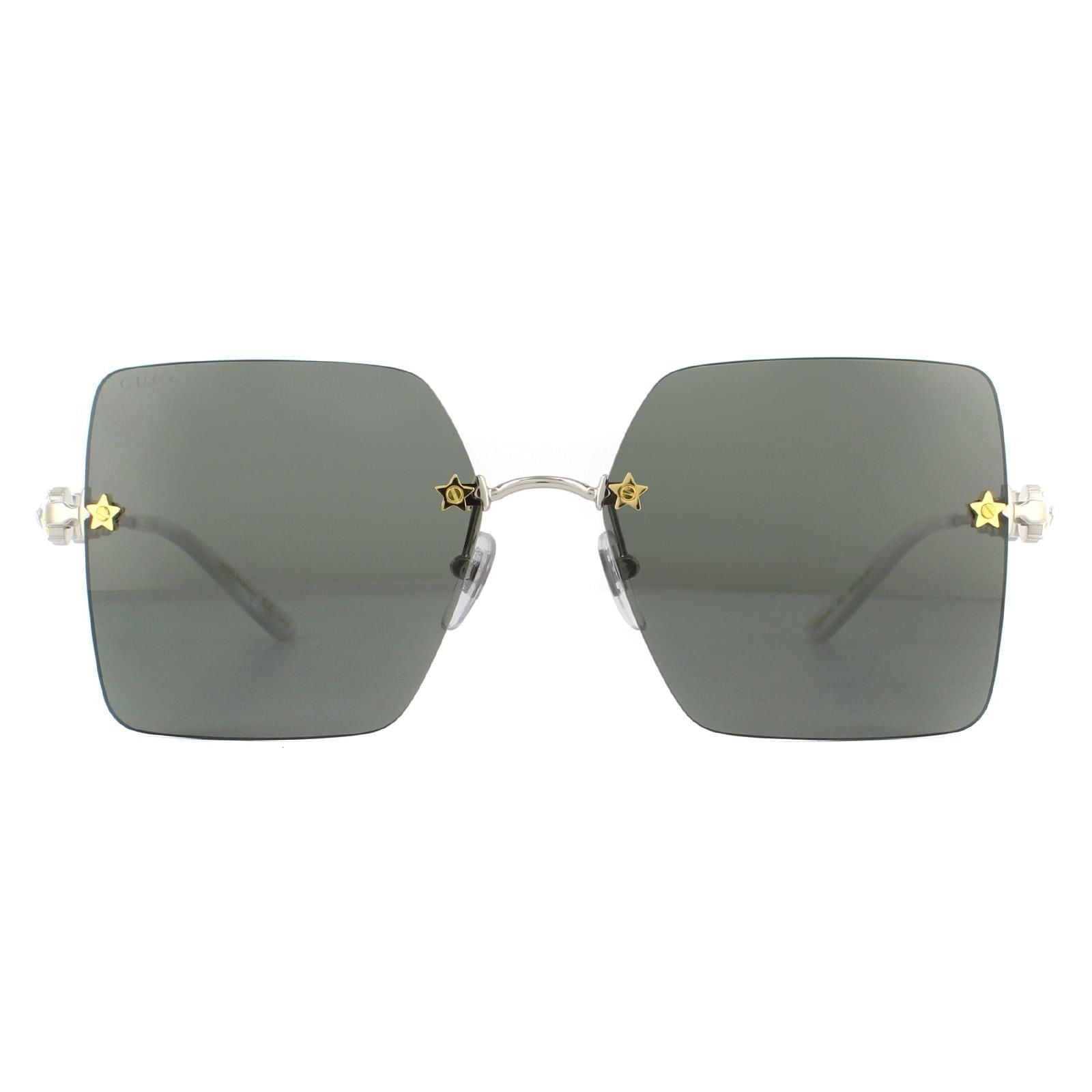 Gucci Rimless Silver Grey Sunglasses image 1