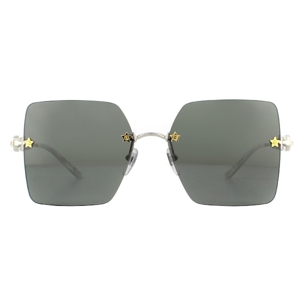 Gucci Rimless Silver Grey Sunglasses