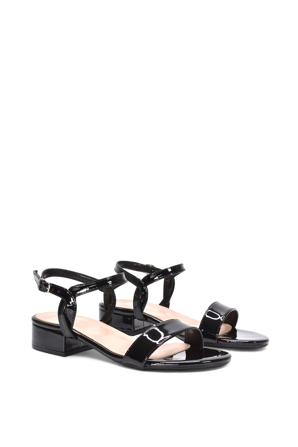 XY London 'Moana Low Bock Heel Round Toe Sandals With Buckle Fastening image 3