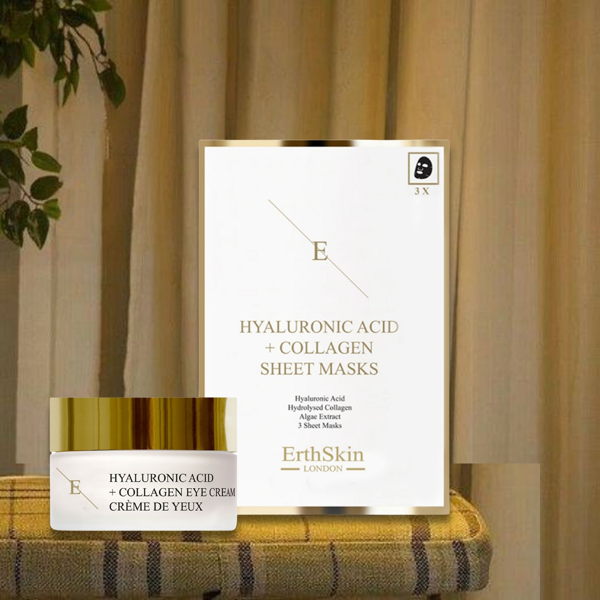Erth Skin London Hyaluronic Acid Sheet Mask + Pro Age Eye Cream 30ml – Hydrating Duo image 2