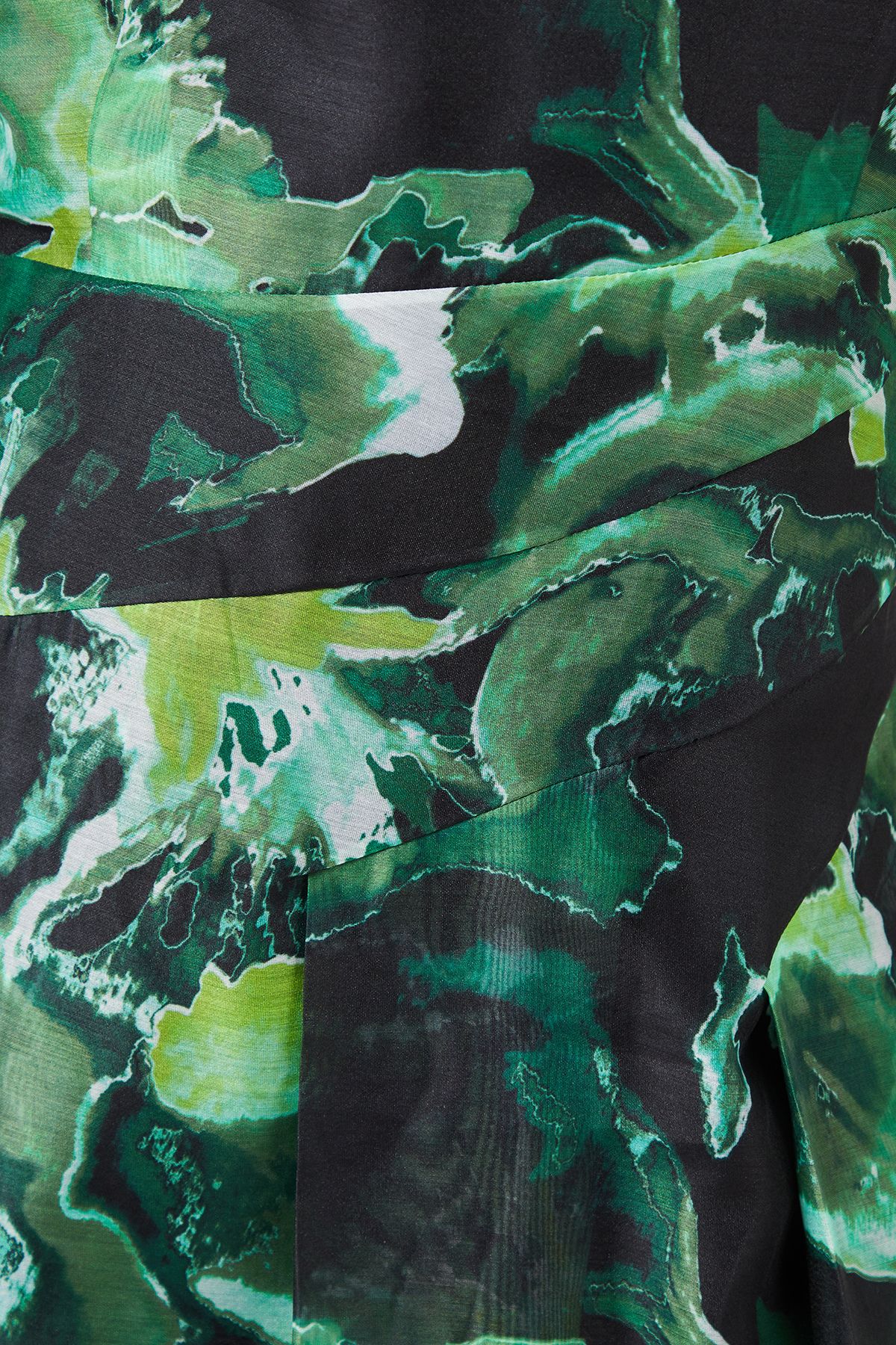 Principles Green Floral Print Puff Sleeve Organza Midi Dress Green image 5