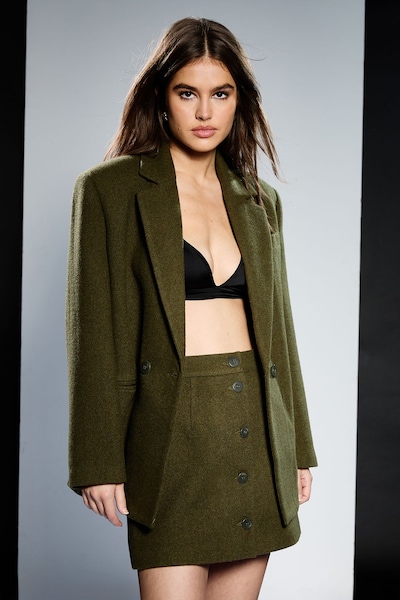 RUNWAY 1.8.1.8 Runway 1.8.1.8 Wool Mix Mini Skirt Olive