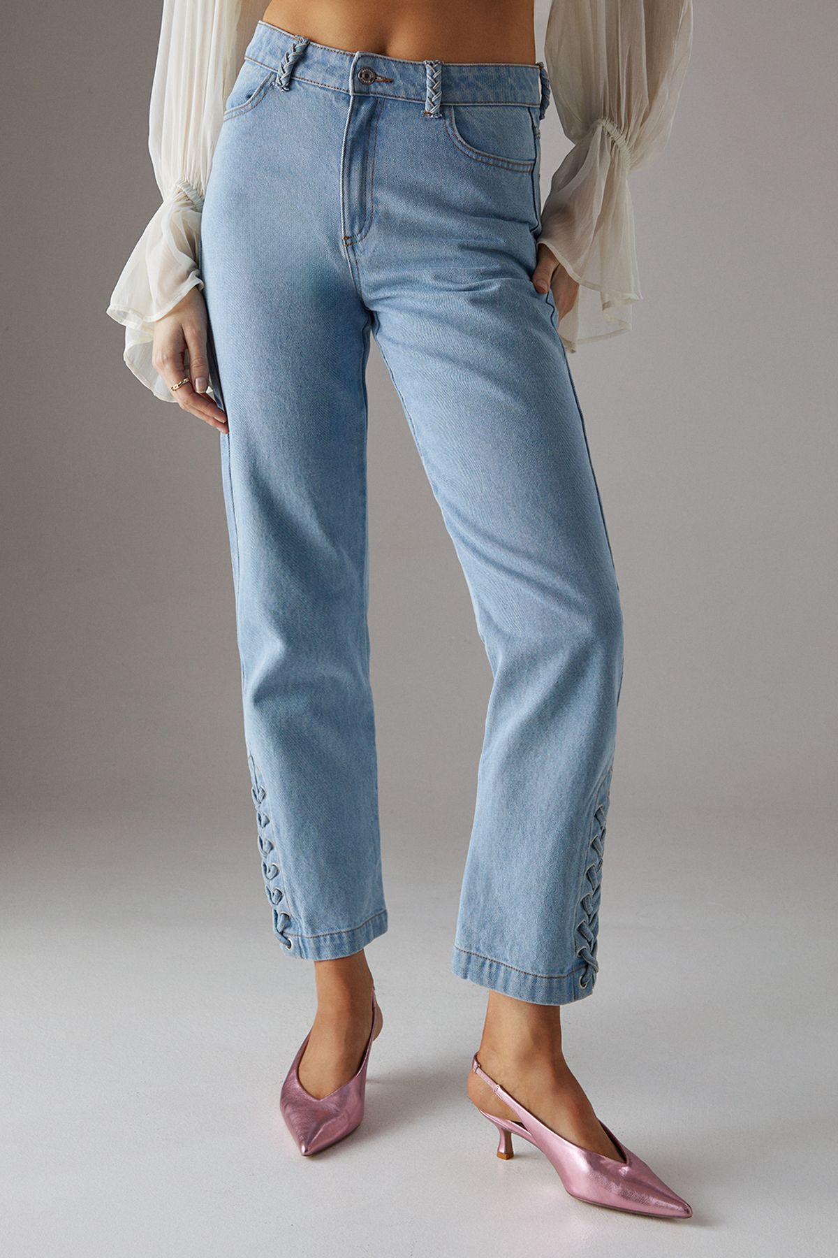 Warehouse Denim Whipstitch Straight Leg Jean Light Wash image 2