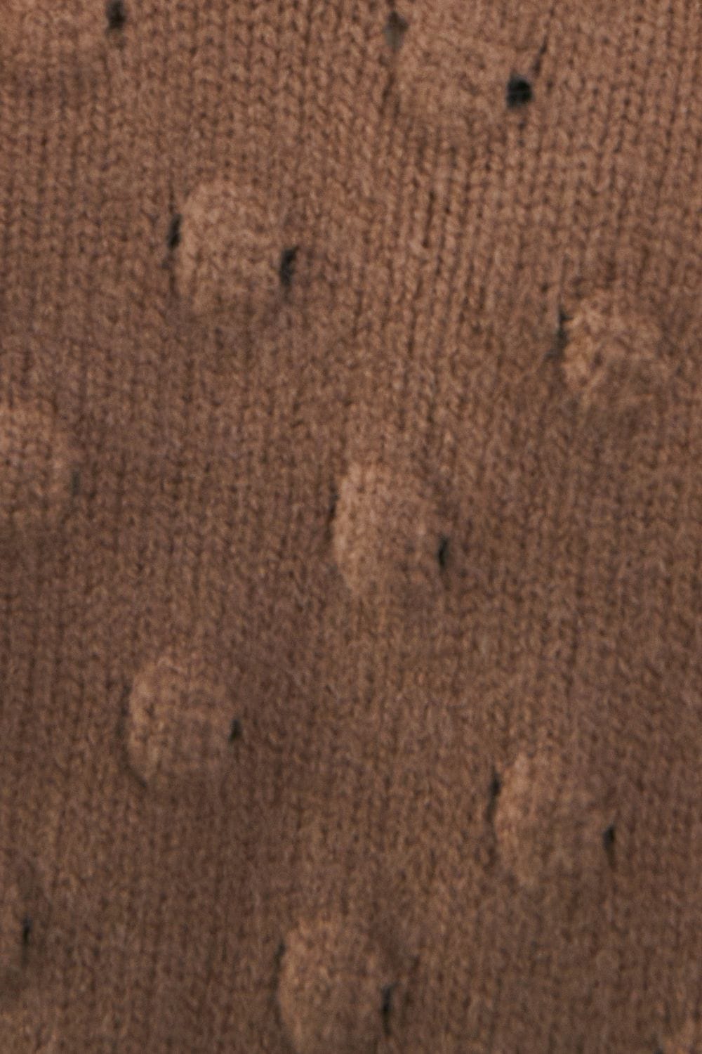 Warehouse Bubble Knit Slouchy V Neck Jumper Camel image 5