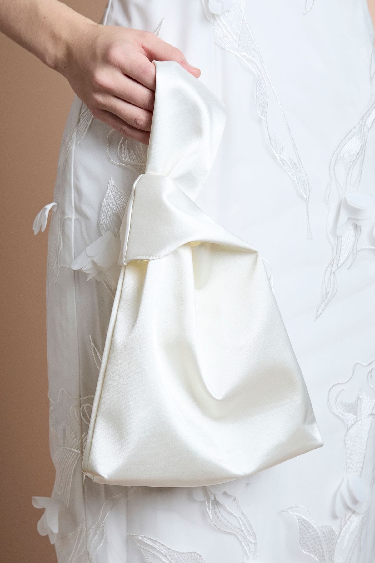 Coast Bridal Sandra Satin Wristlet Pouch Ivory image 2