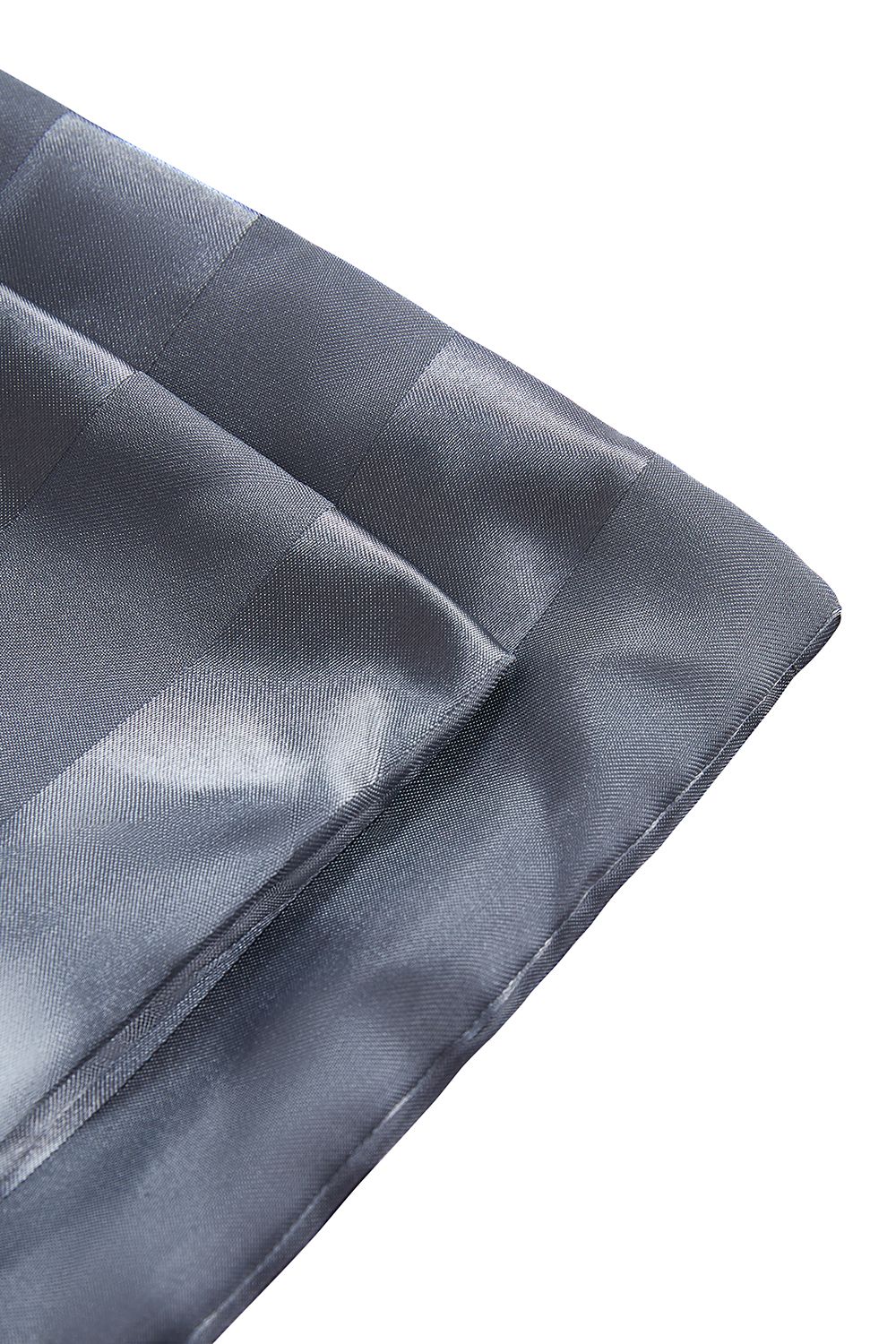 Living and Home Grey Striped Satin Accent Single Duvet Cover Set – 135x200cm Duvet & 50x75cm Pillowcase image 5