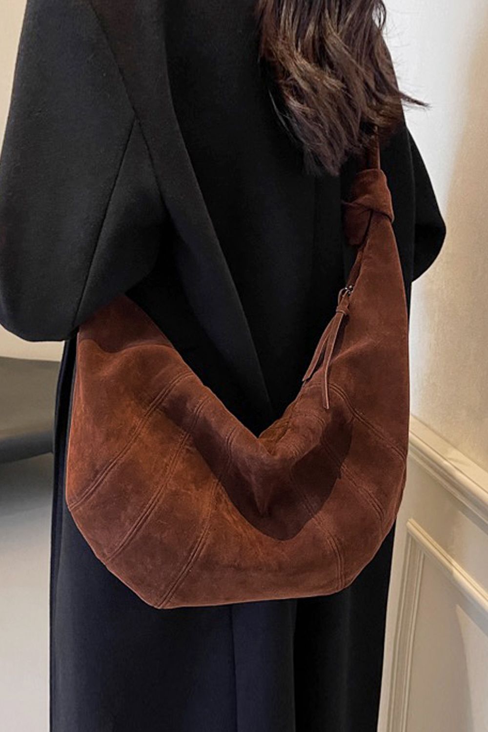 XY London 'Claud' Crescent Baguette Crossbody Shoulder Bag