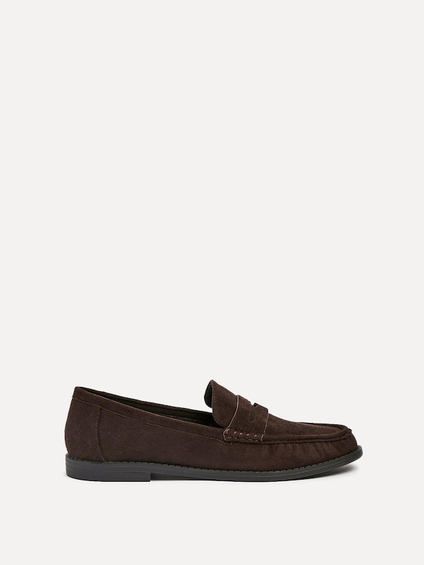 Linzi Precise Brown Faux Suede Classic Loafer