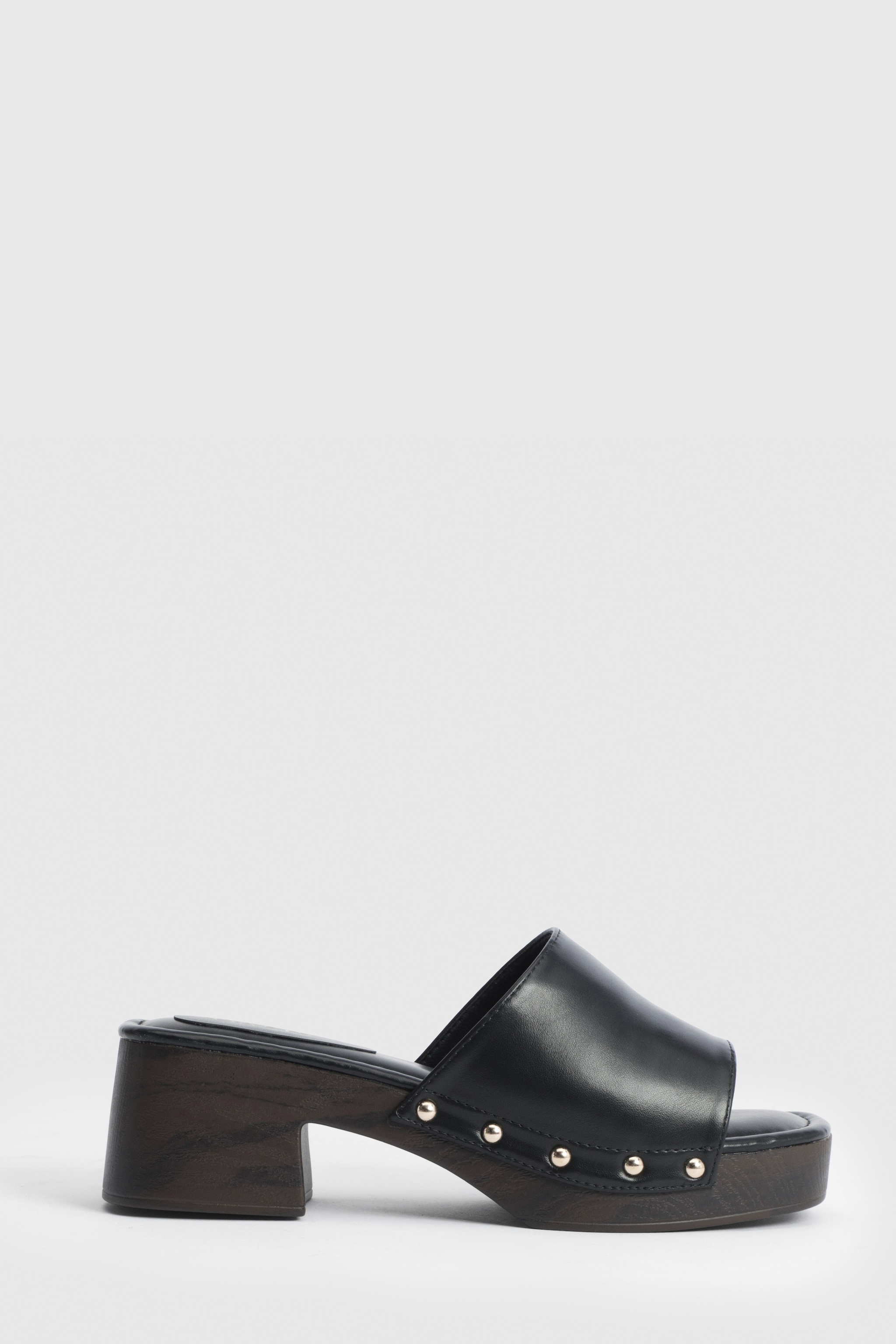 Oasis Peggy Faux Leather Clog Mules Black