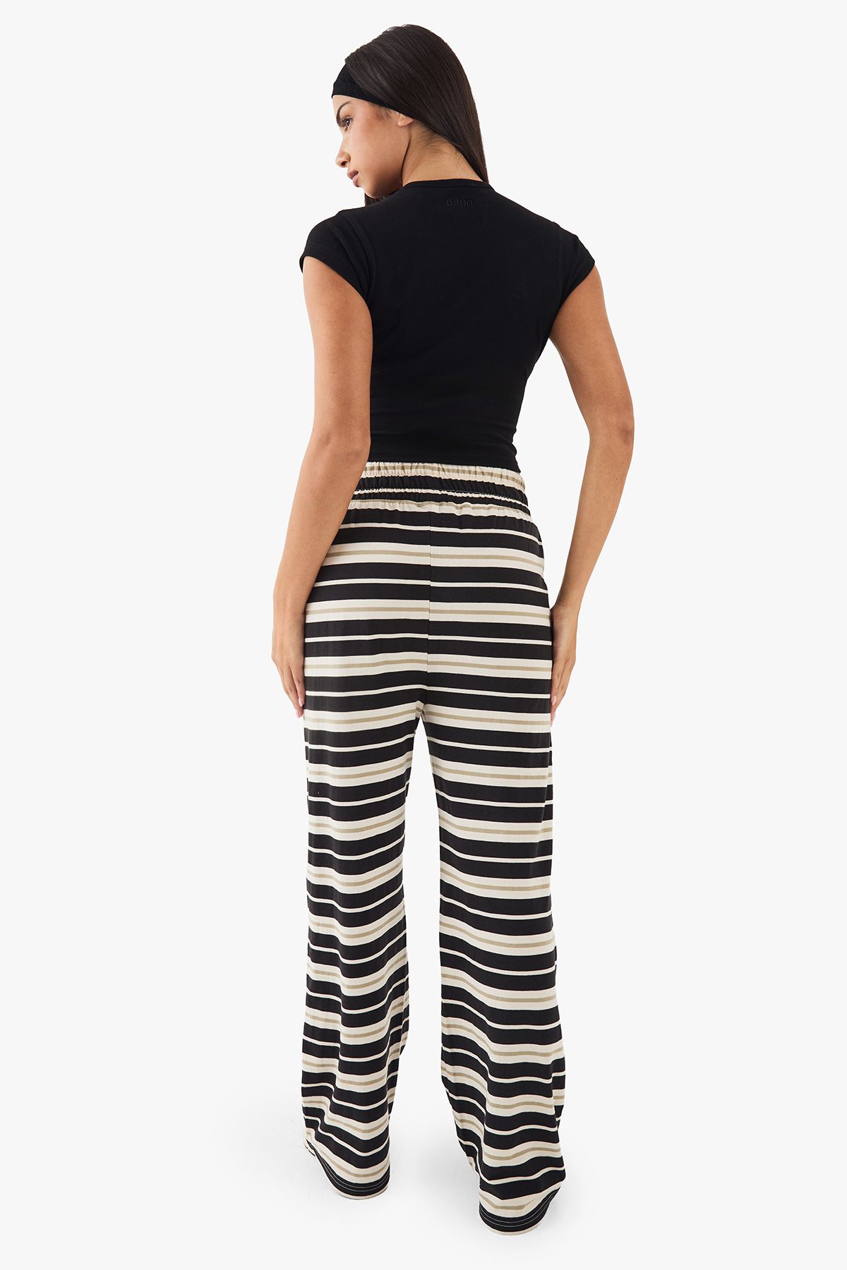 DSGN Studio DSGN Studio Stripe Straight Leg Trouser Black image 2
