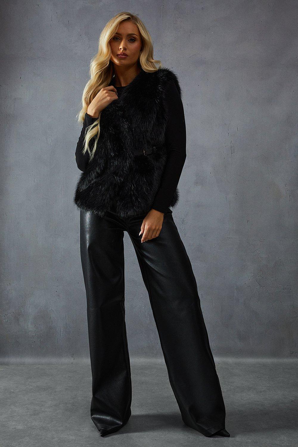 MissPap Faux Fur Gilet Black image 4