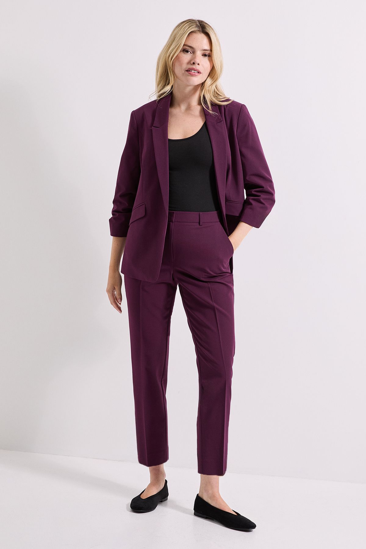 Dorothy Perkins Ankle Grazer Trouser Plum image 4