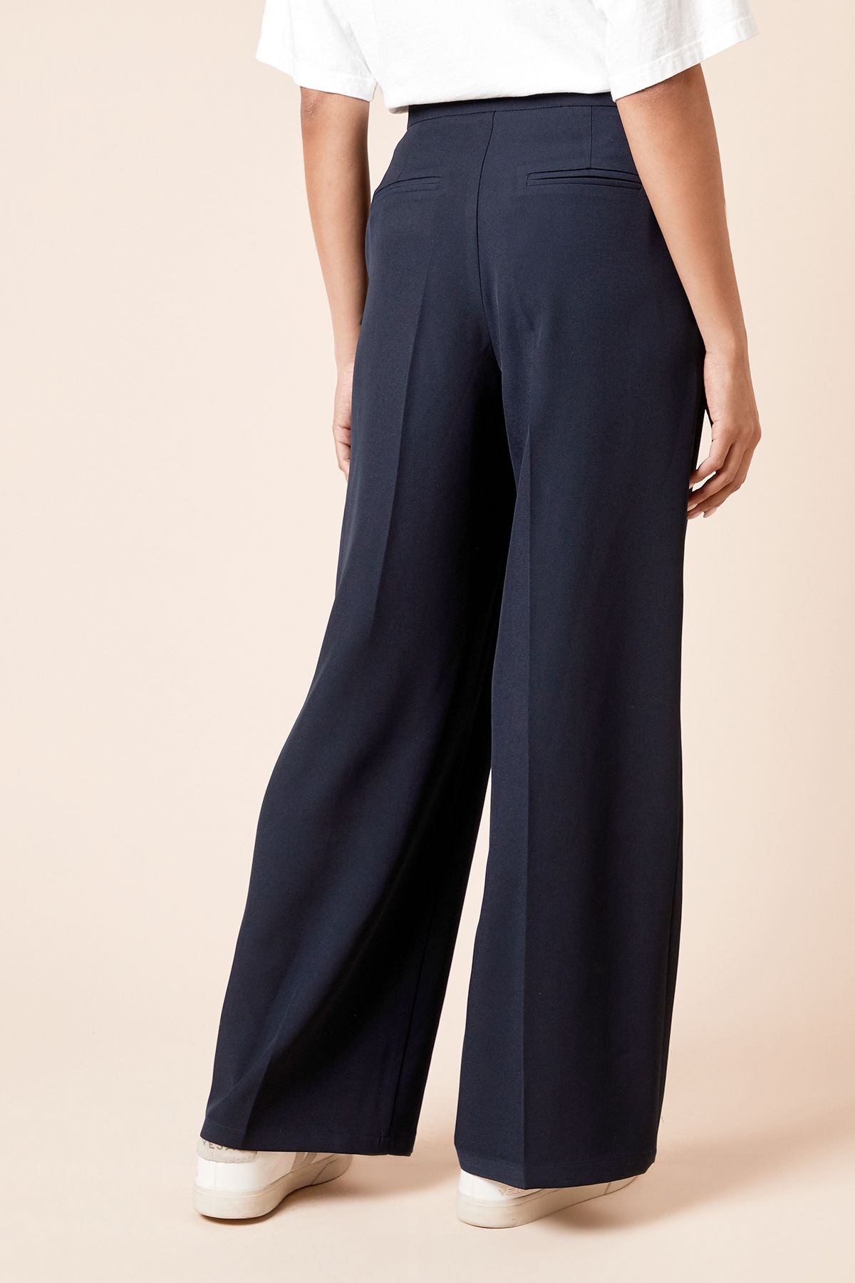 Dorothy Perkins Military Button Detail Wide Leg Trouser Navy image 3