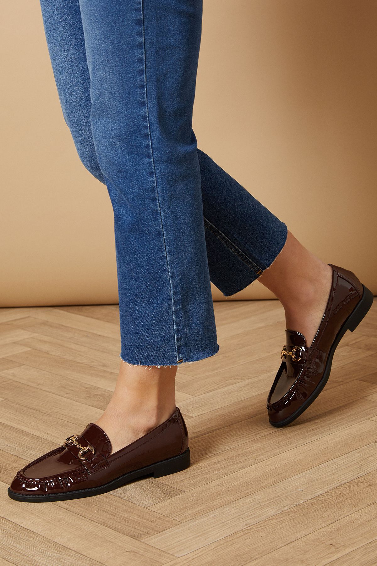 Oasis Brynn Faux Leather Snaffle Detail Loafers Oxblood image 2