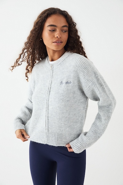 DSGN Studio DSGN Studio Knitted Boxy Zip Through Bomber Ash Grey