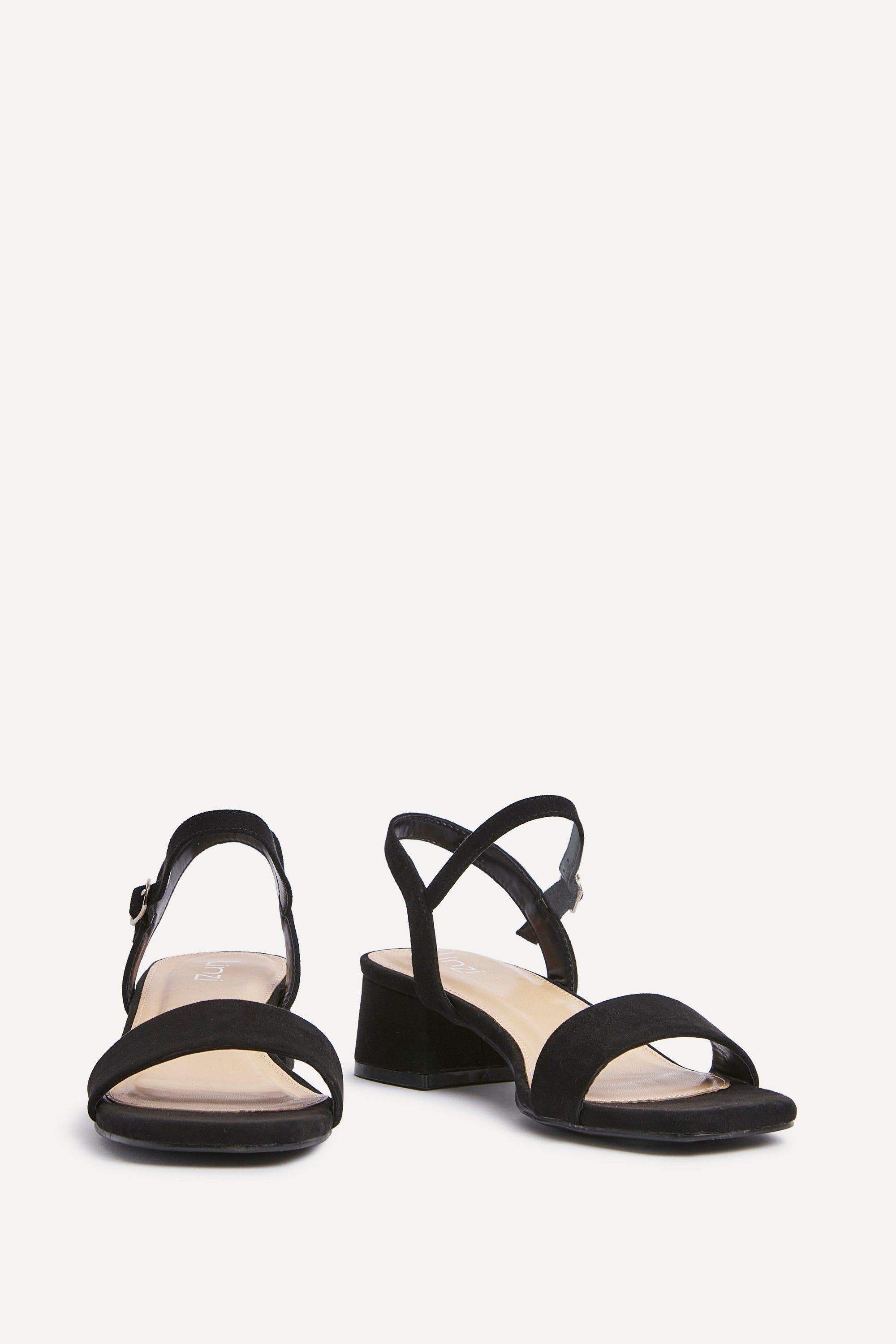 Linzi Tillie Black Faux Suede Low Blook Heel image 3