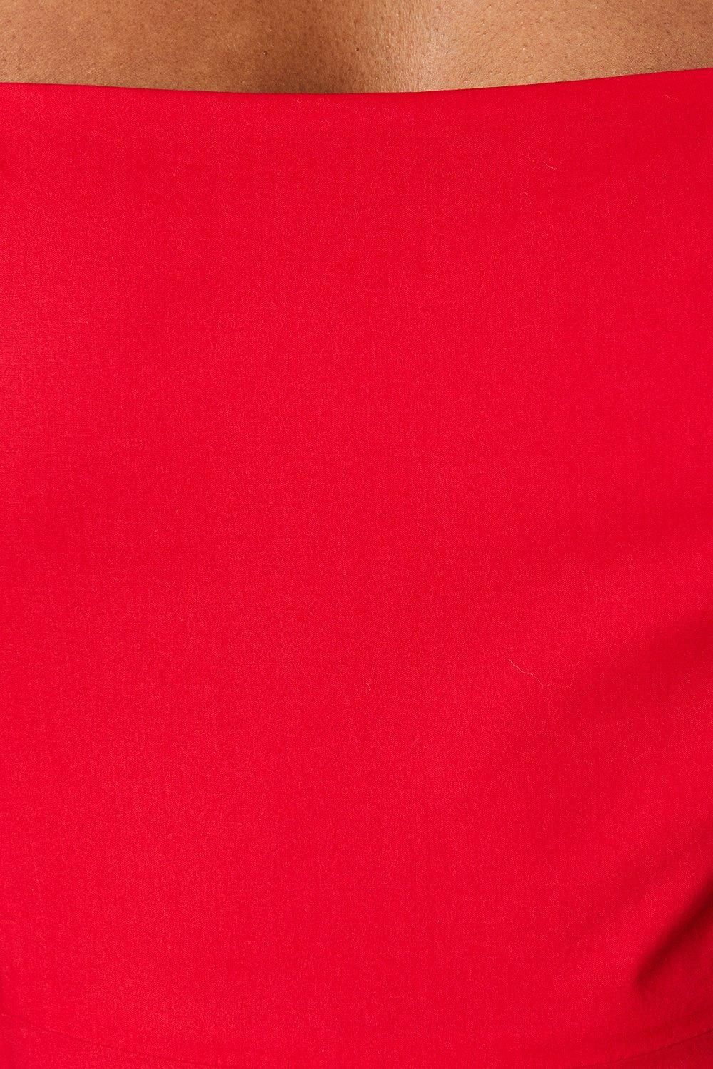 Coast Frill Sleeve Ruffle Skirt Cotton Midi Dress Red image 5