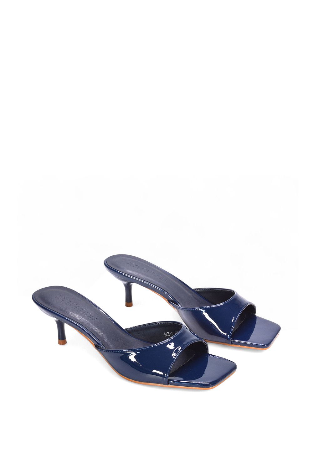 XY London 'Jane' Square Toe Kitten Heel Slip On Heeled Sandal Mules image 5