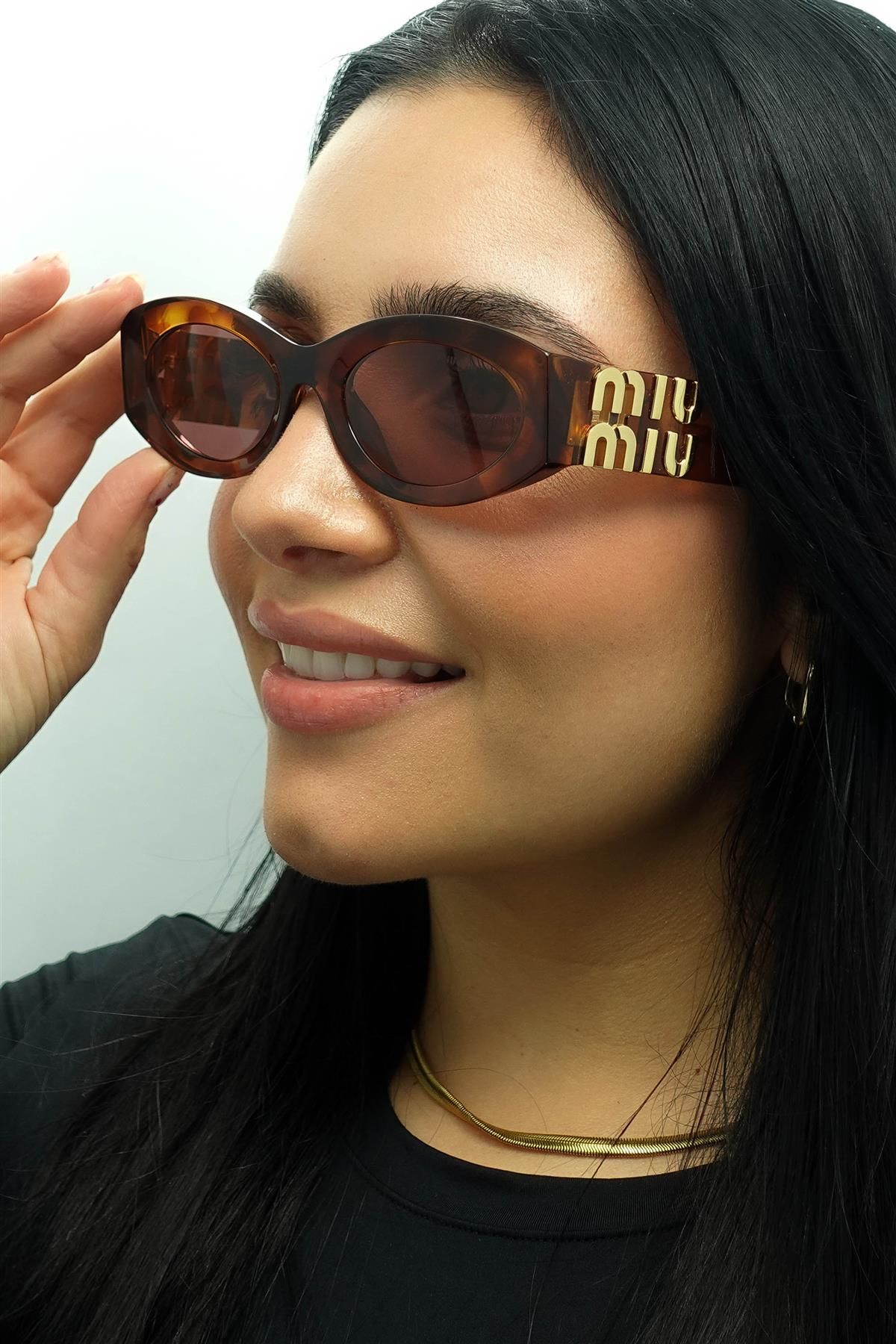 Miu Miu Oval Striped Tobacco Dark Violet MU11WS image 5