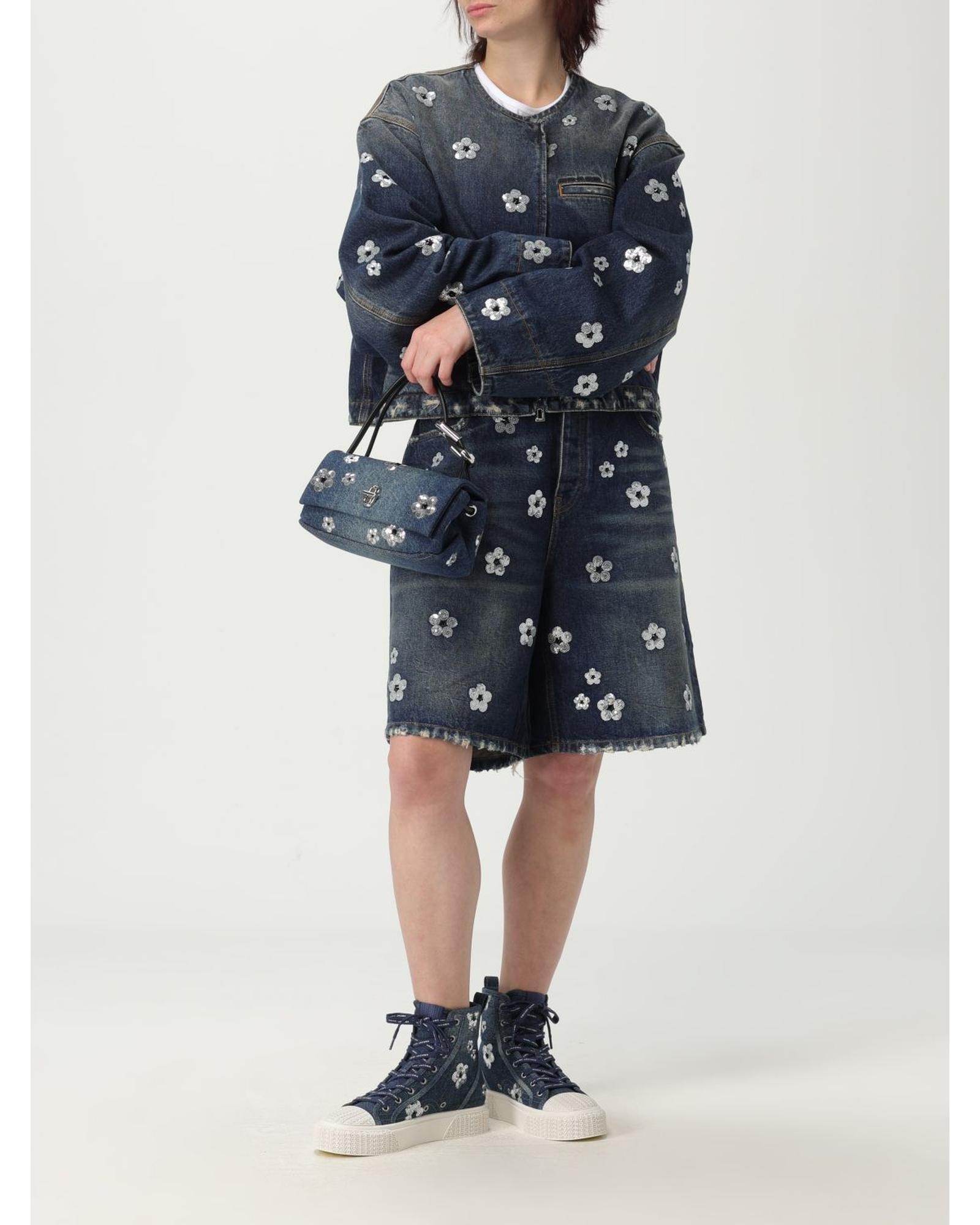 Marc Jacobs Sequin Flower Denim Shorts Wo - Blue image 2
