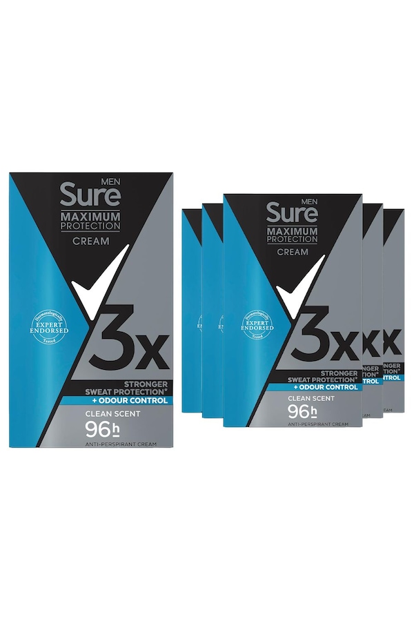 Sure Men Clean Scent or Sports Active 'Deodorant' Stick, 6x45ml