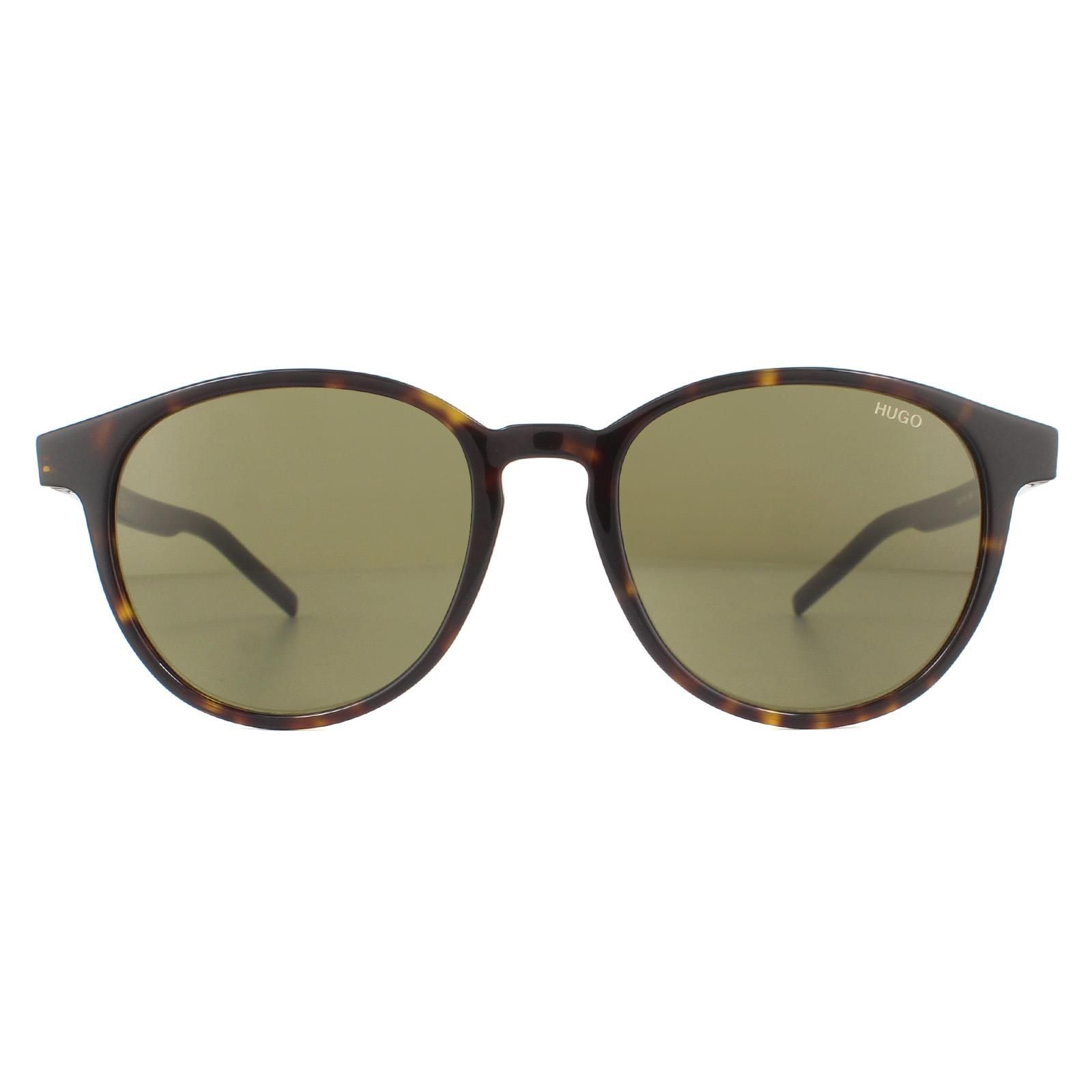 HUGO Round Havana Green Sunglasses