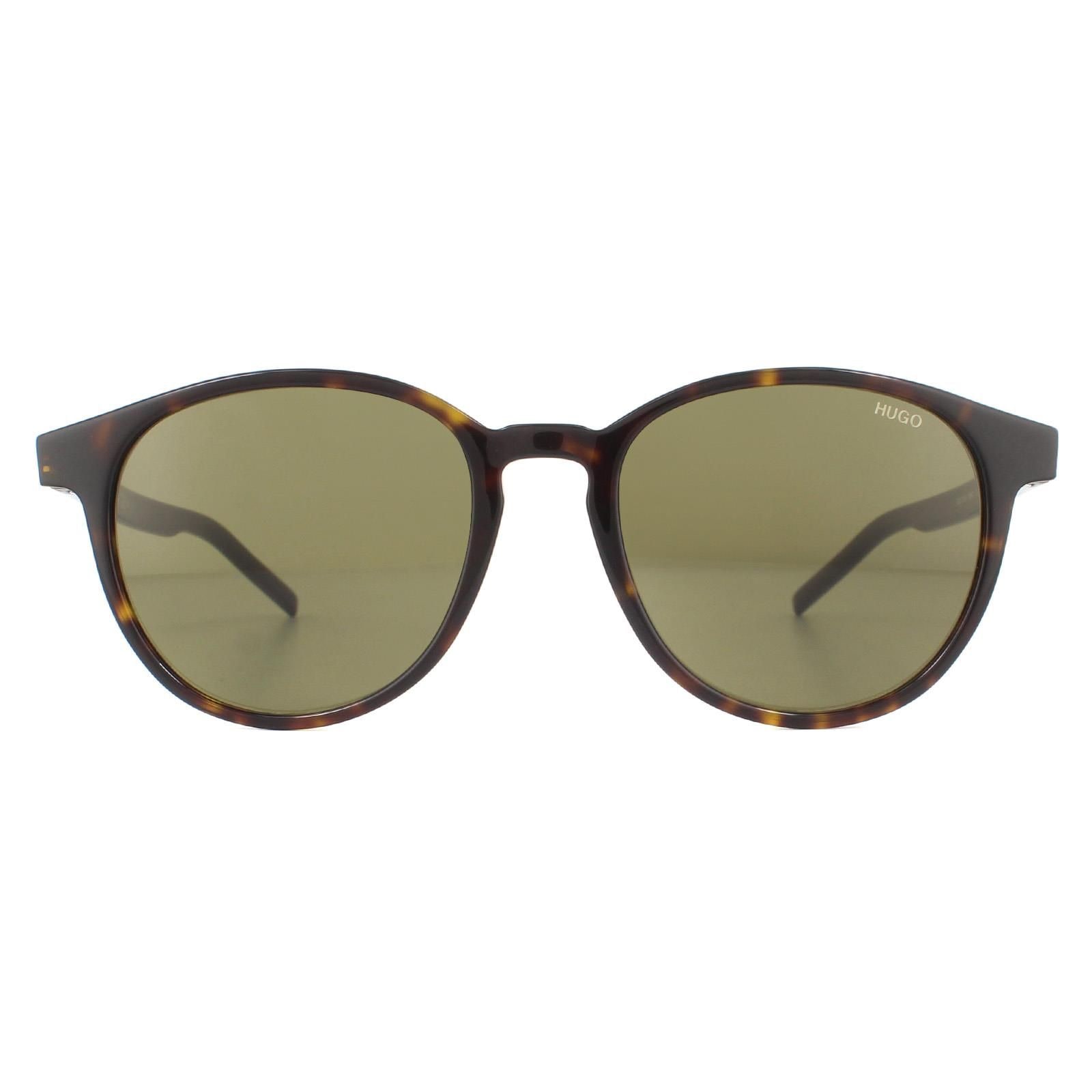HUGO Round Havana Green Sunglasses image 1