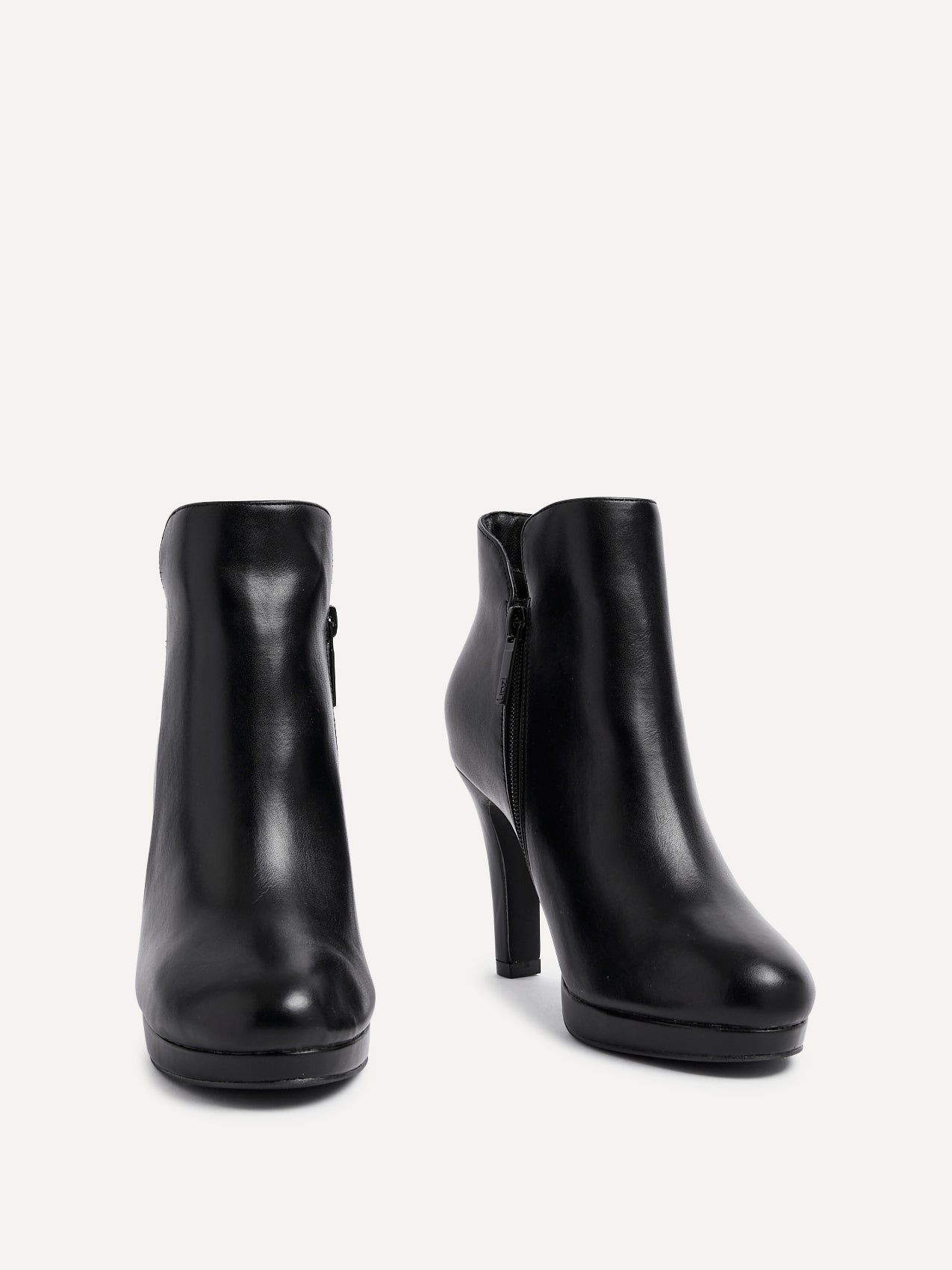 Linzi Layara Black Faux Leather Small Platform Ankle Boot image 3