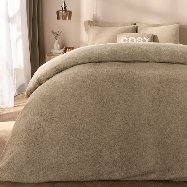 OHS Thermal Soft Teddy Fleece Duvet Cover Bedding Set