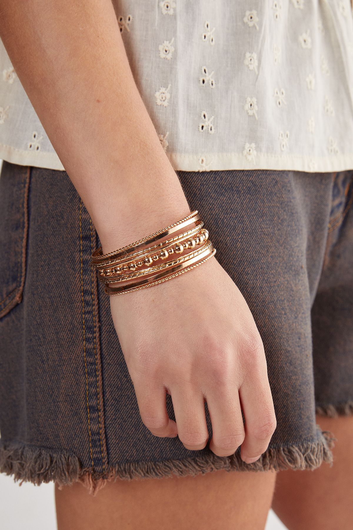 NastyGal Beaded Braclet Gold image 2