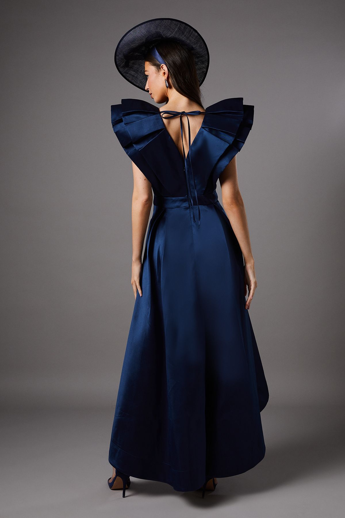Coast Frill Sleeve V Neck Midi Dress Navy image 5