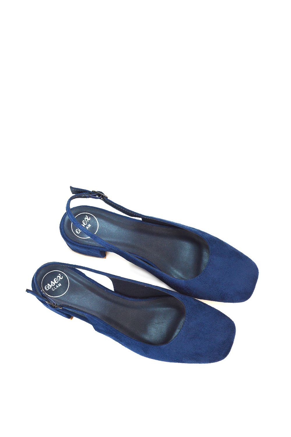 XY London 'Jilly' Square Toe Slingback Low Block Heel Court Shoes image 5