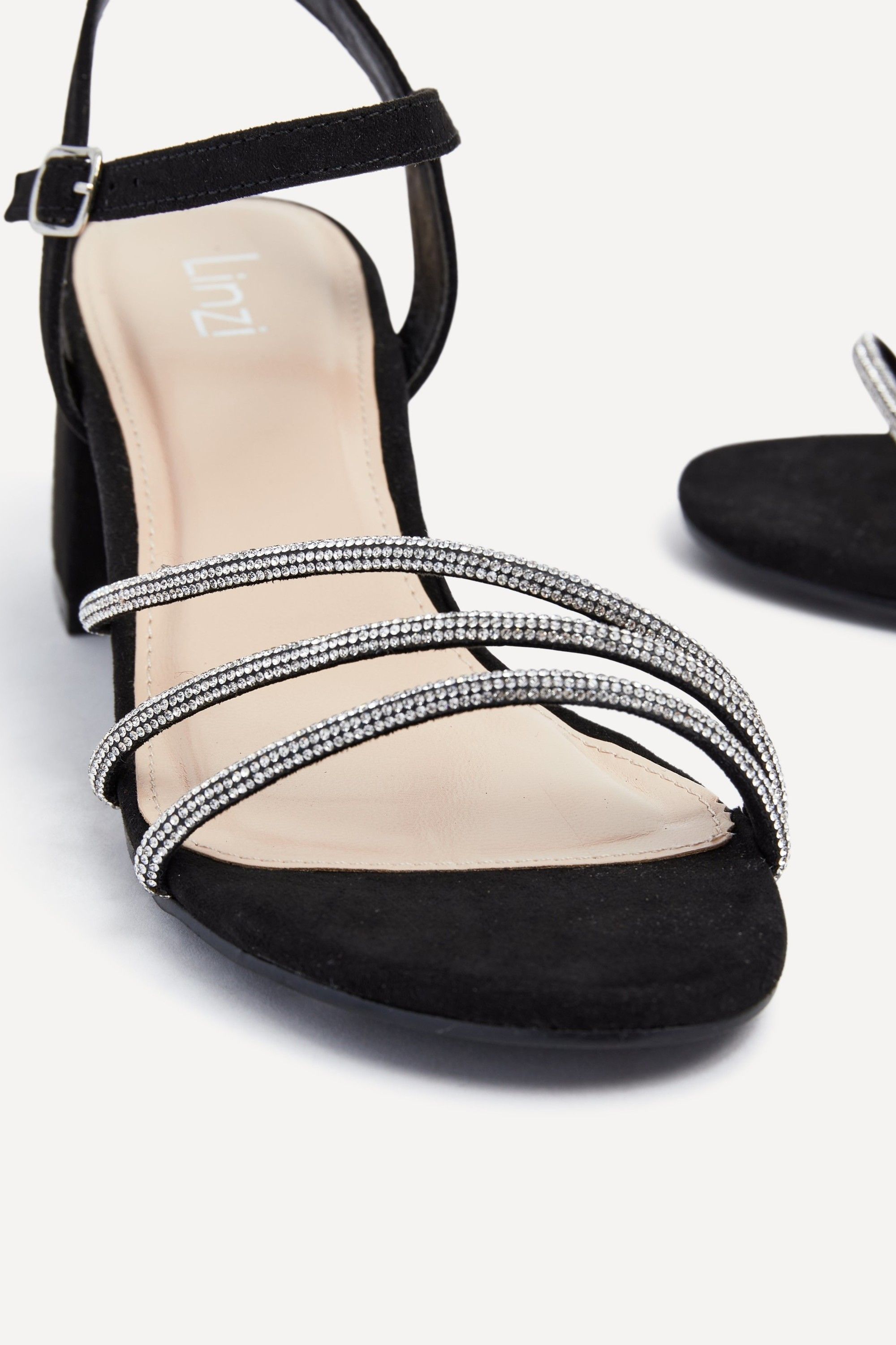 Linzi Carnation Black Suede Open Back Sandal image 5