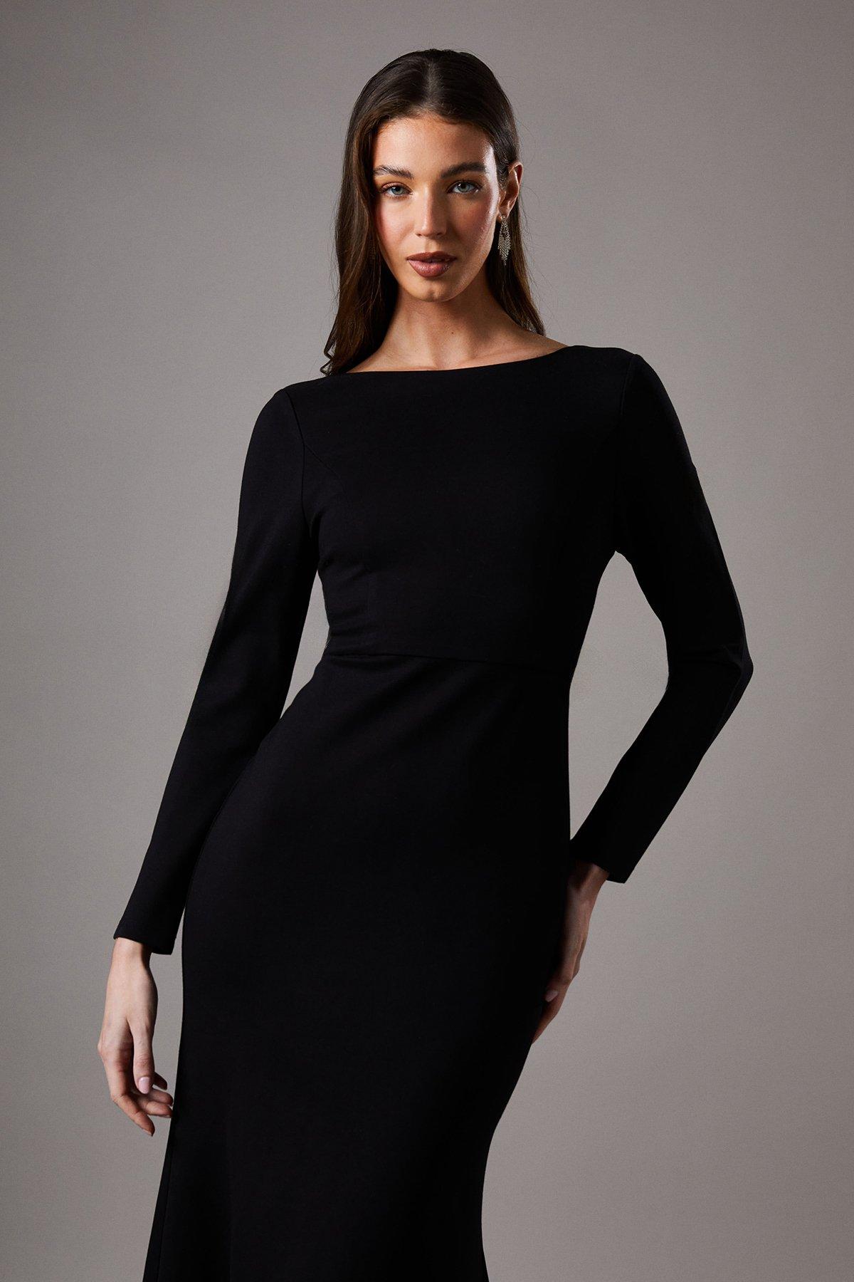Coast Slash Neck Black Maxi Dress Black image 2