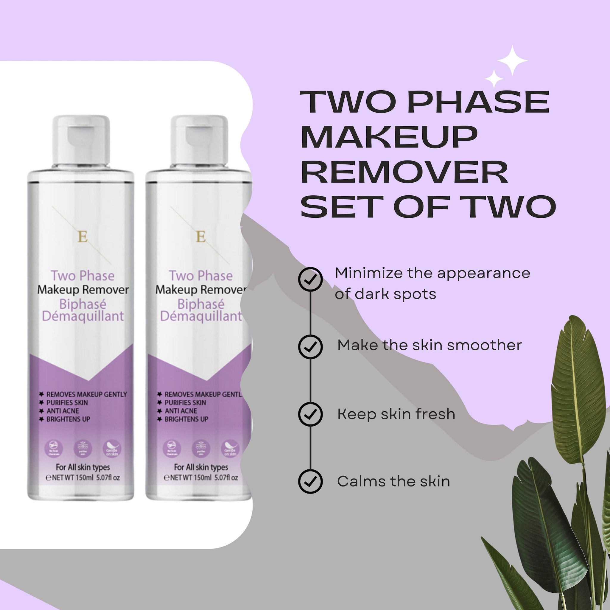 Erth Skin London ErthSkin London 2xTwo Phase Makeup Remover 150 ml image 2