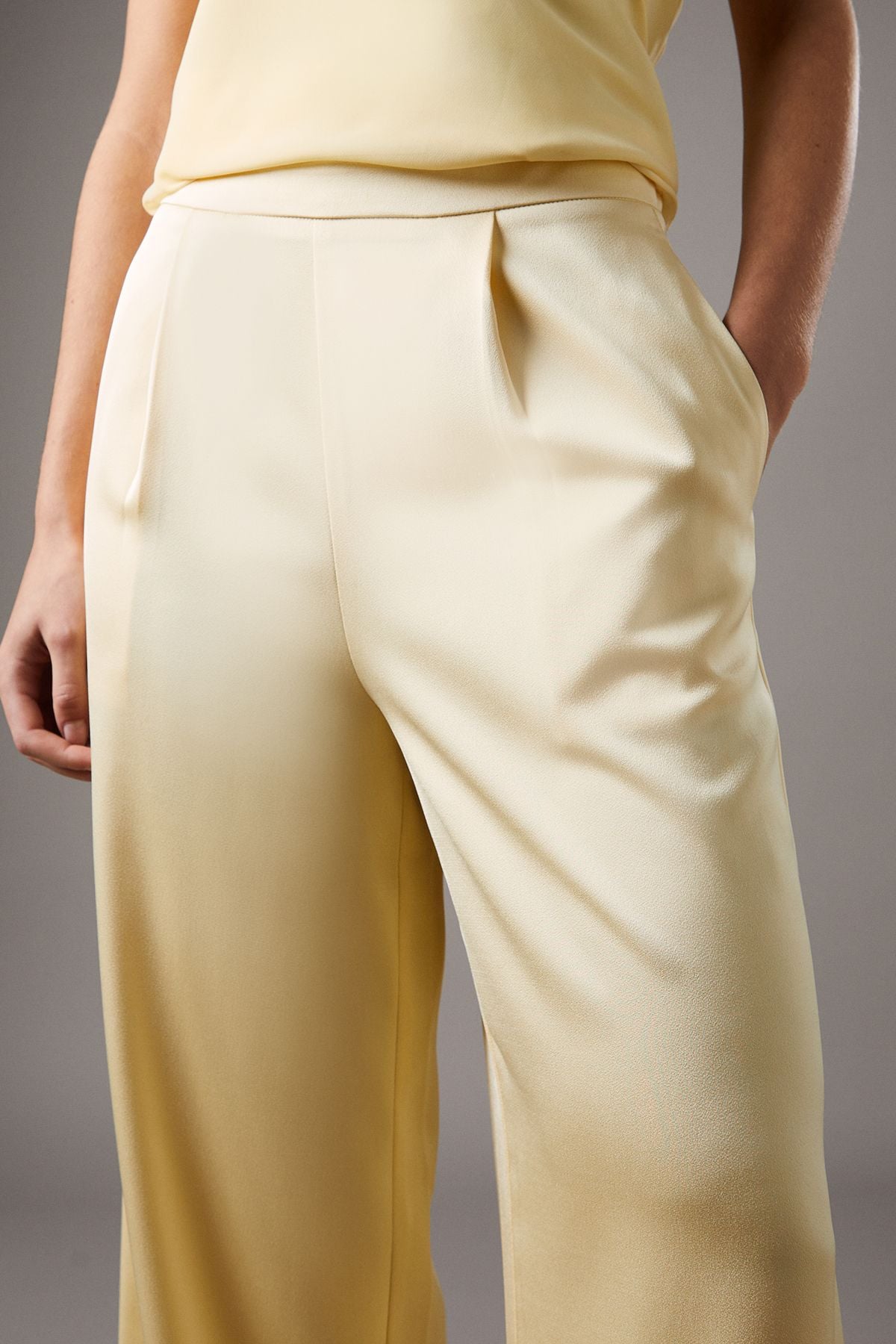 Coast Satin Flare Trouser Lemon image 3