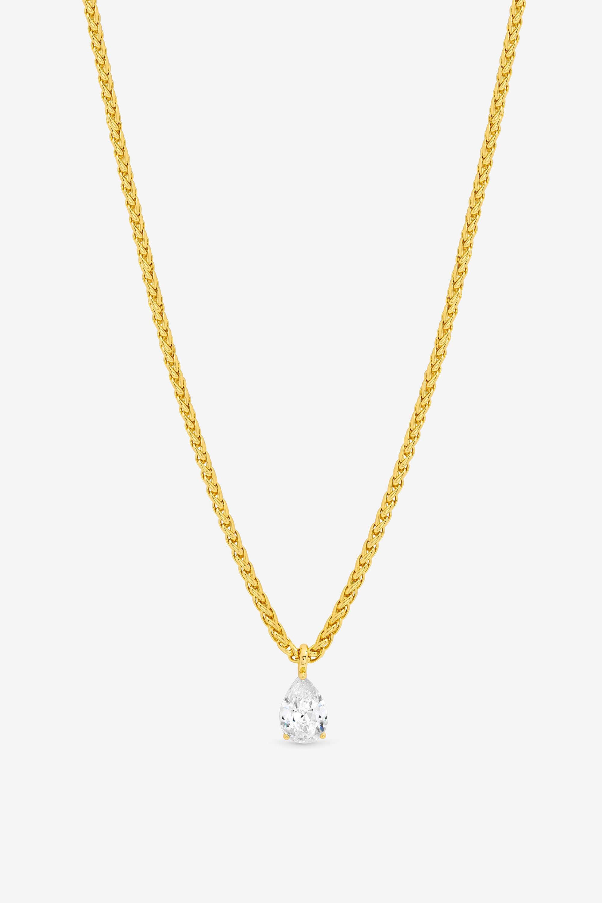 Jon Richard 18K Gold Plated Chain and Cubic Zirconia Peardrop Necklace image 1