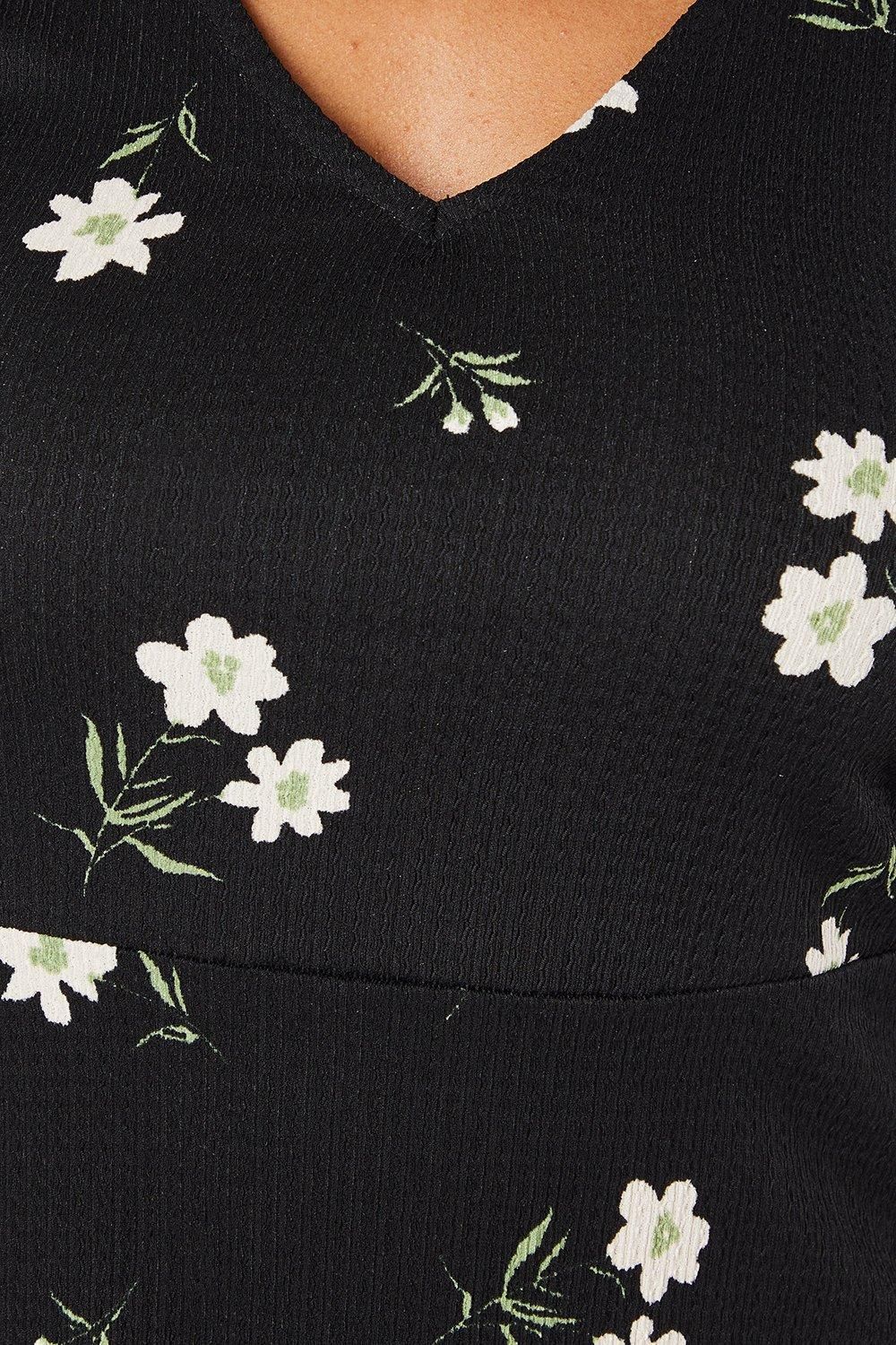 Dorothy Perkins Floral Long Sleeve V Neck Mini Dress Floral image 5