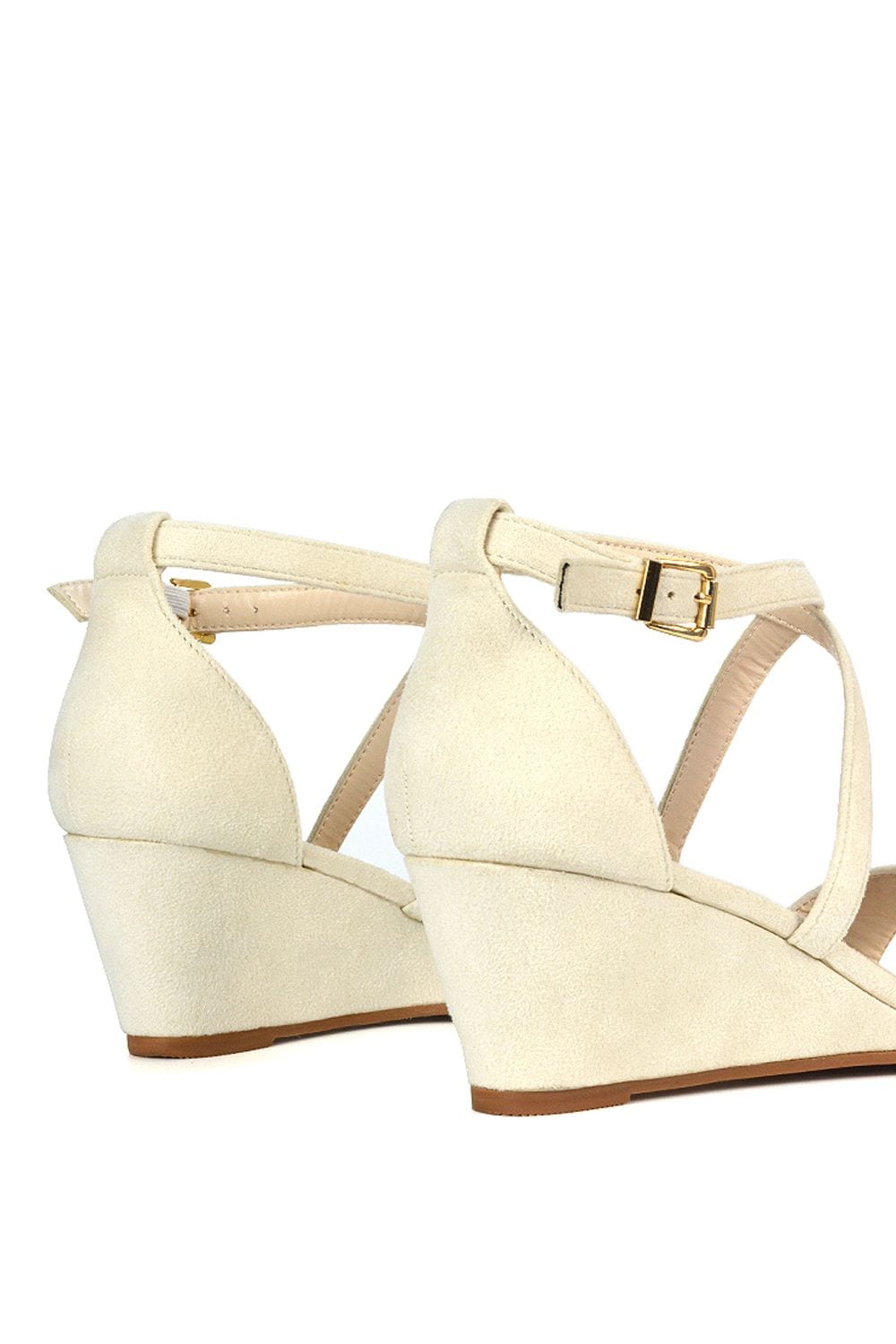 XY London 'Kylie' Strappy Mid Wedge Heel Shoes With Ankle Strap image 5