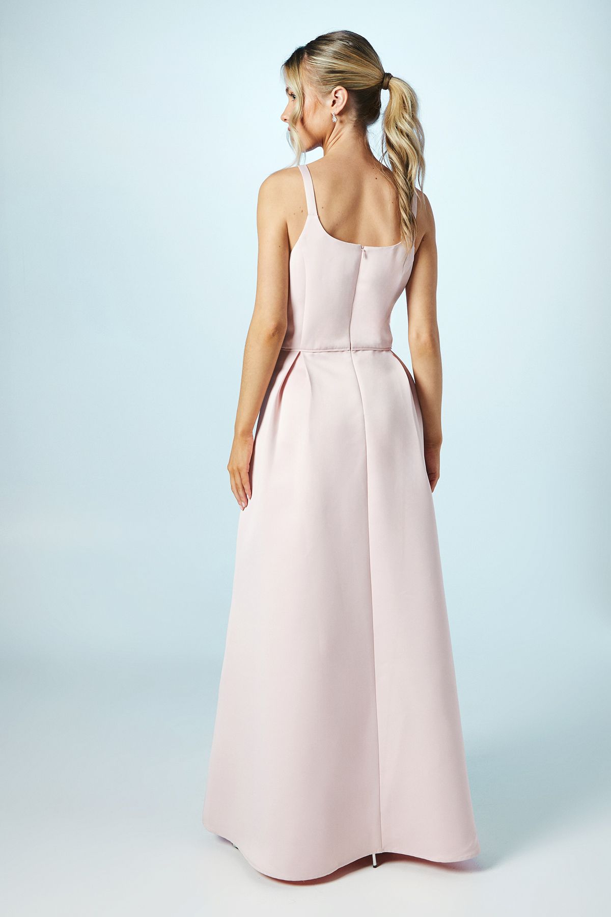 Coast Teen Structured Satin Full Skirted Bridesmaid Dress Blush image 4