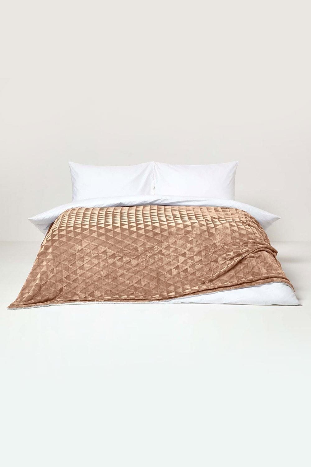 Homescapes Geometric Triangle Velvet Throw image 3