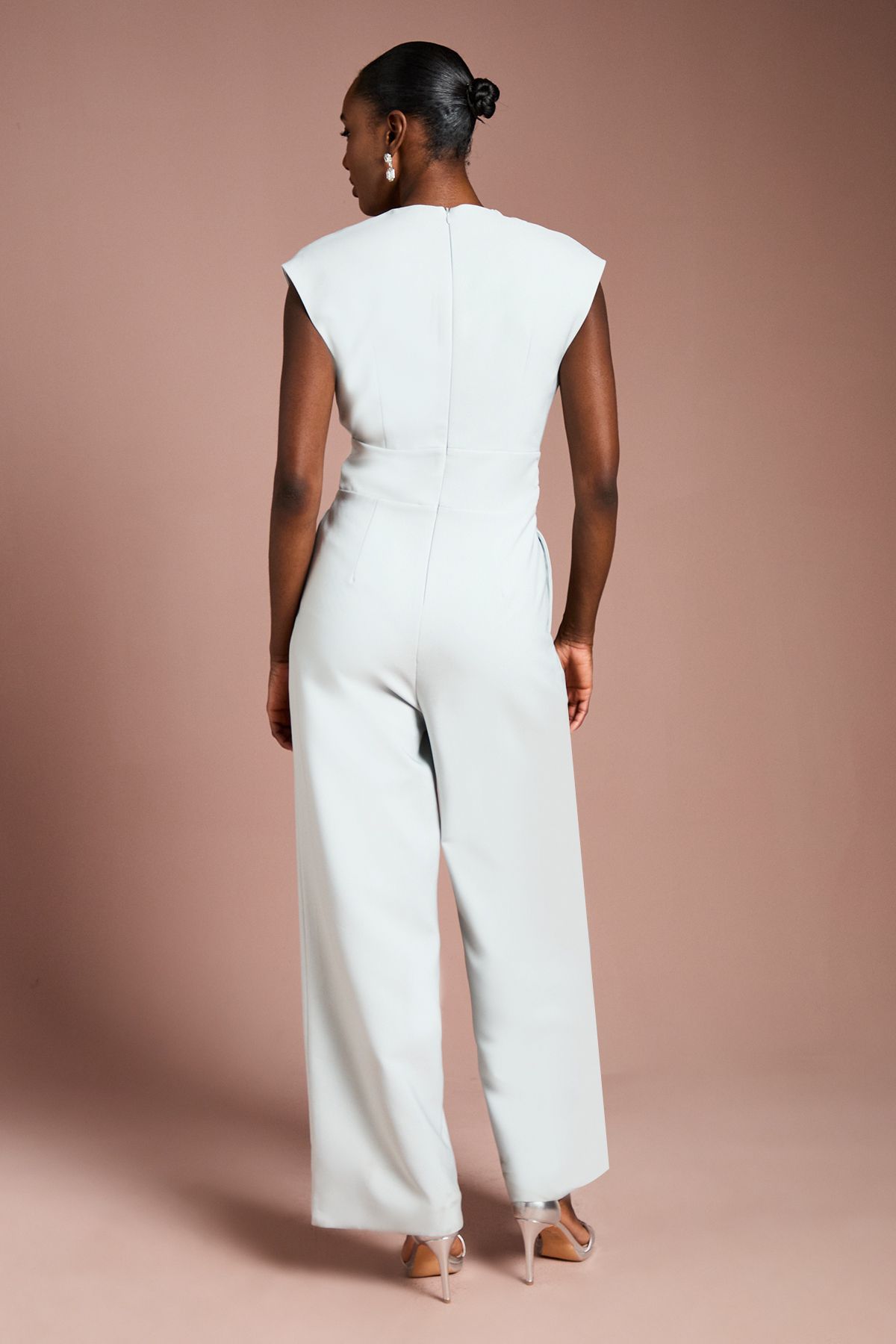 Coast Belted Crepe Jumpsuit Sage image 3