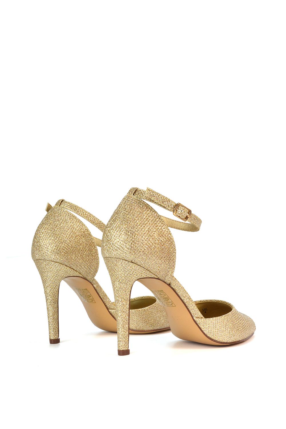 XY London 'Claire' D'Orsay Point Toe Ankle Strap Stiletto Heel Court Shoes image 5