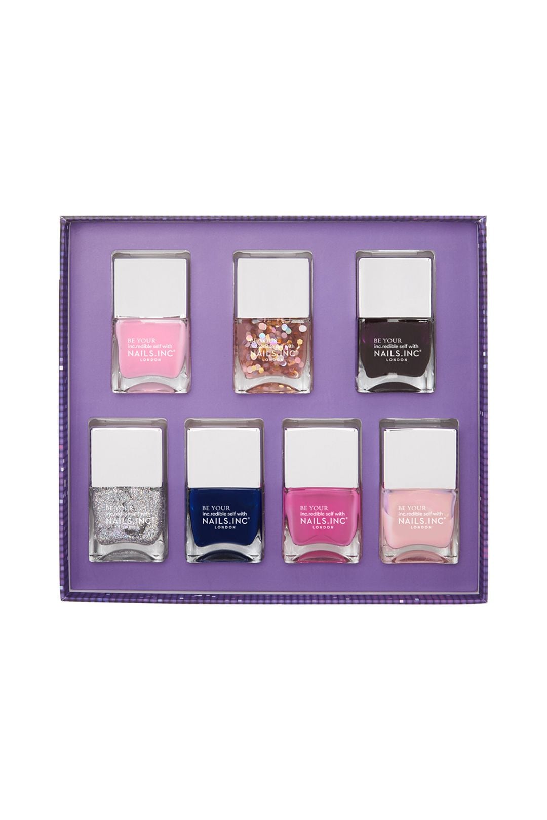 Nails Inc Let's Go Disco 7-Piece Nail Polish Gift Set Multi image 1