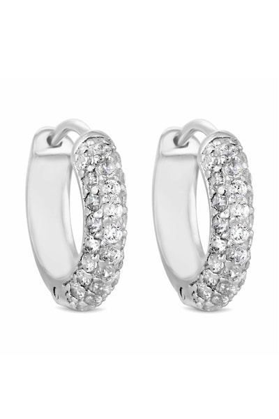 Simply Silver Sterling Silver 925 with Cubic Zirconia Mini Hoop Earrings